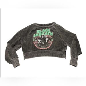 Recycled Karma Black Sabbath cropped sweatshirt